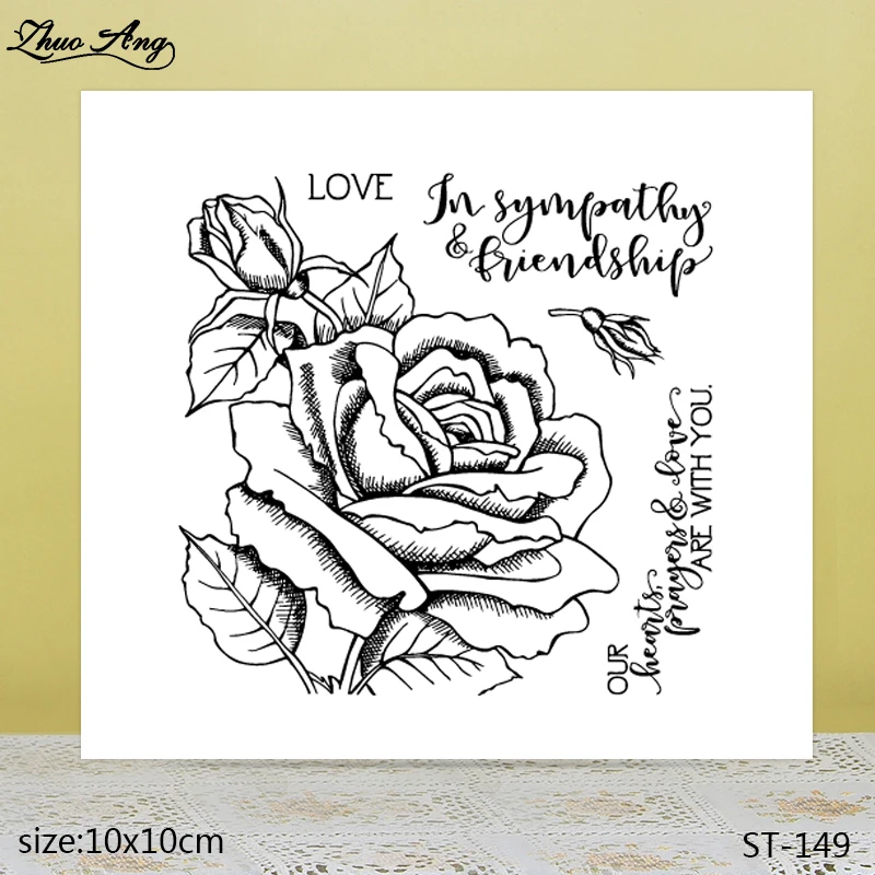 

ZhuoAng Love Flowers Transparent Silicone Stamps / Stamps DIY Scrapbook / Album Decoration Transparent Seal