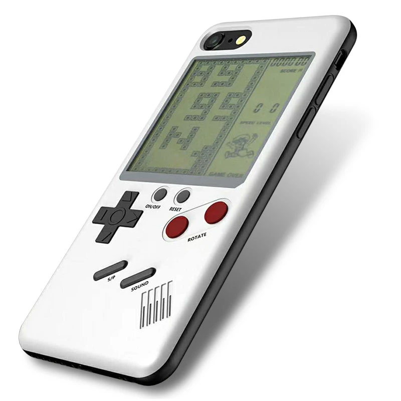 Gameboy Case Cover Tetris Phone Cases for iPhone X 6 plus 6s 7 7plus 8 8 plus Play Blokus Game Console Protective Cover