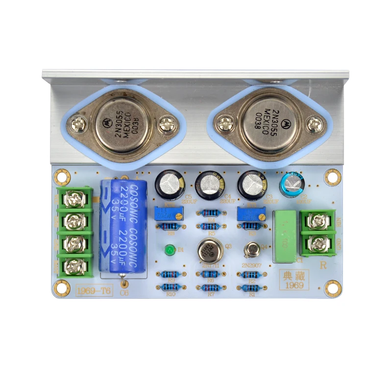 AIYIMA-Placa Amplificadora de Potência Classe A, Amplificador de Áudio HiFi, MOT 2N3055 PCB montado, Kits DIY, 1969, 10-15W, 1Pc