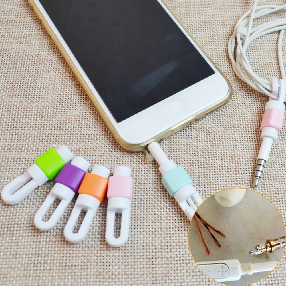 5 шт Милая кабельная защита для наушников для iPhone Sansung htc USB цветная защита для передачи данных