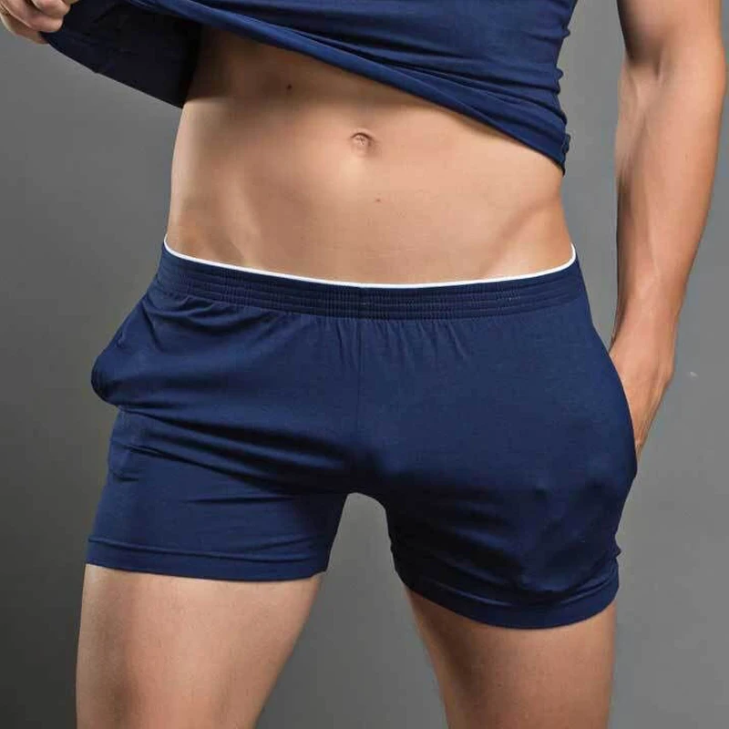 Male Panties Summer Thin Boxers Cotton Solid Loose Shorts Men's Panties ...