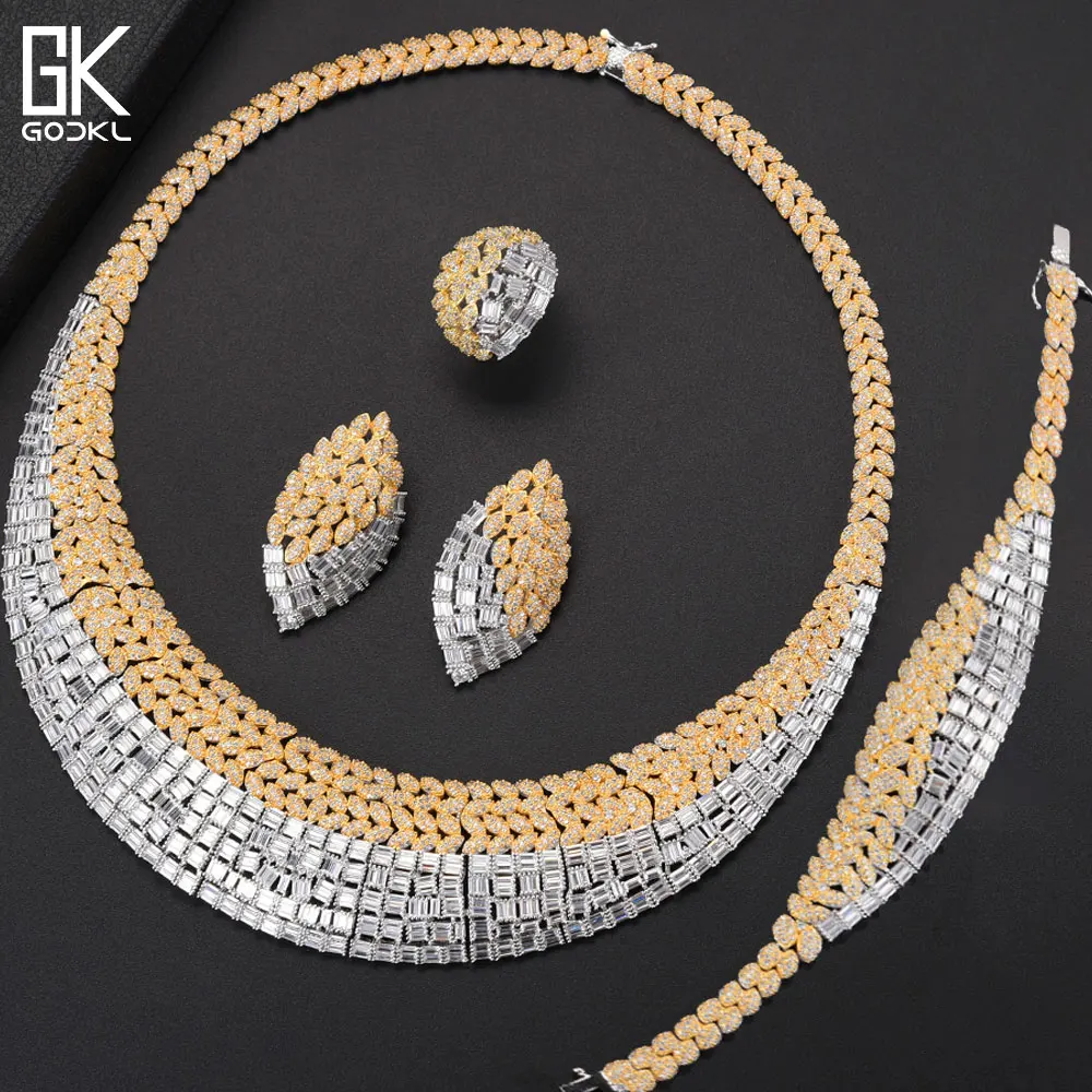 GODKI новый модный роскошный нигерийский 4 шт. кубический циркон Кристалл CZ