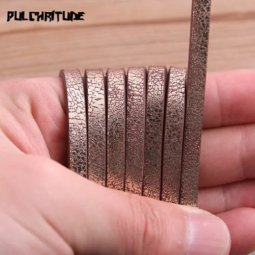 dark gold 1 корень 1 метр х 5 мм плоский шнур из искусственной кожи и Веревка Diy Ювелирные изделия фурнитура аксессуары модные ювелирные изделия материал для изготовления браслета - Цвет: dark gold