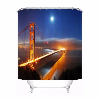 

Custom Bay Bridge and San Francisco Waterproof Shower Curtain Home Bath Bathroom s Hooks Polyester Fabric Multi Sizes180509-07