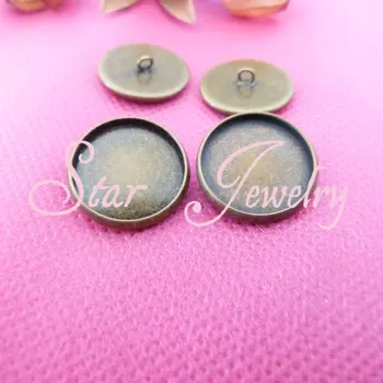 

16mm/18mm bronze plated button pendant tray for glass bubble vial neckalce tray/you can choose size
