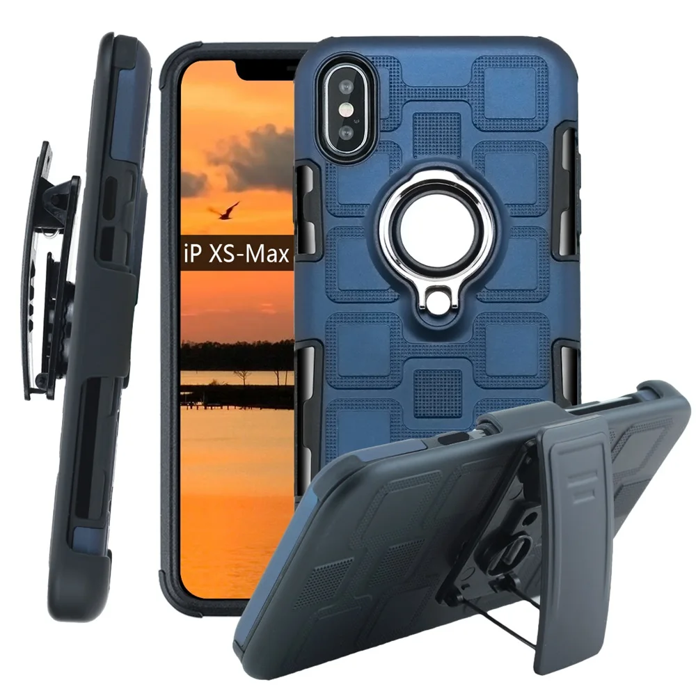 

3 in 1 Clips Case Anti-knock Case Kickstand Case Invisible Finger Ring Cove r Case for Iphone 11 11PRO XS MAX XR 8 PLUS 7 plus