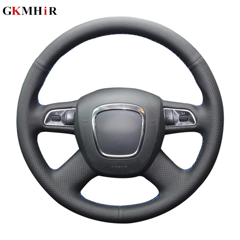 

DIY Black Artificial Leather Car Steering Wheel Cover for Audi A3 A4 (B8) A6 (C6) A8 A8 L Q5 Q7 2007-2011 S8 2008-2009