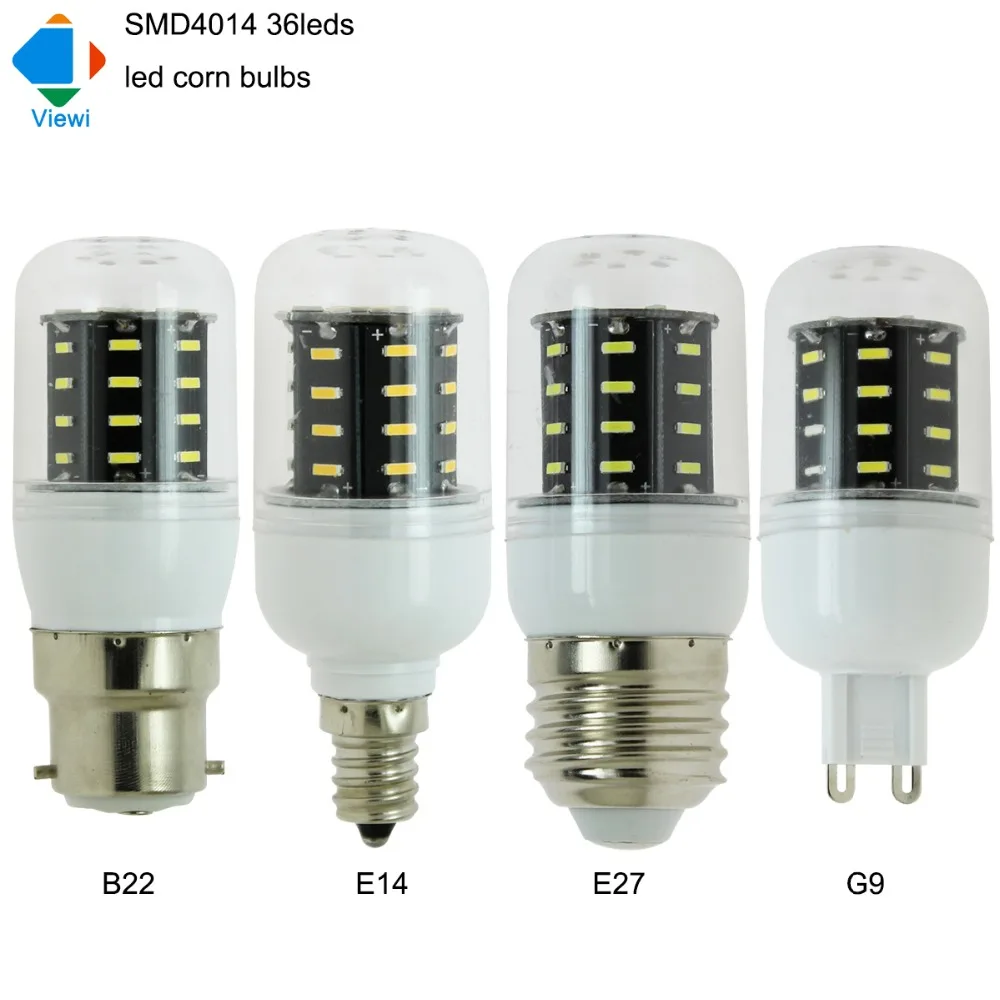 Viewi 5x bombilla led e27 E12 E14 B22 G9 corn bulbs SMD4014 36leds 110v