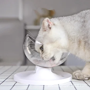 

Pet Cats Transparent Bowl with Holder Anti-slip Cat Food Dish Pet Feeder Water Bowl Perfect For Cats And Small Dogs Supplies