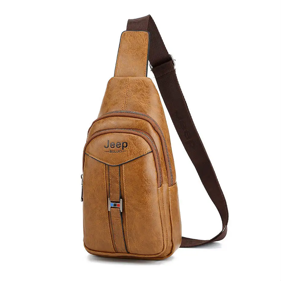 Jeep Buluo Leather Bag Men Shoulder Crossbody Sling Bag Messenger Bag ...