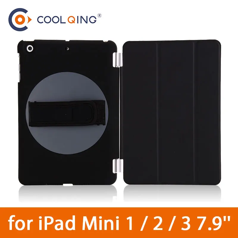 

Rotatable Tablets Case For iPad Mini 1/2/3 Smart Handle in Hand Adjust Tri-folded Cover Tablet Case For iPad Mini Case Mini 123