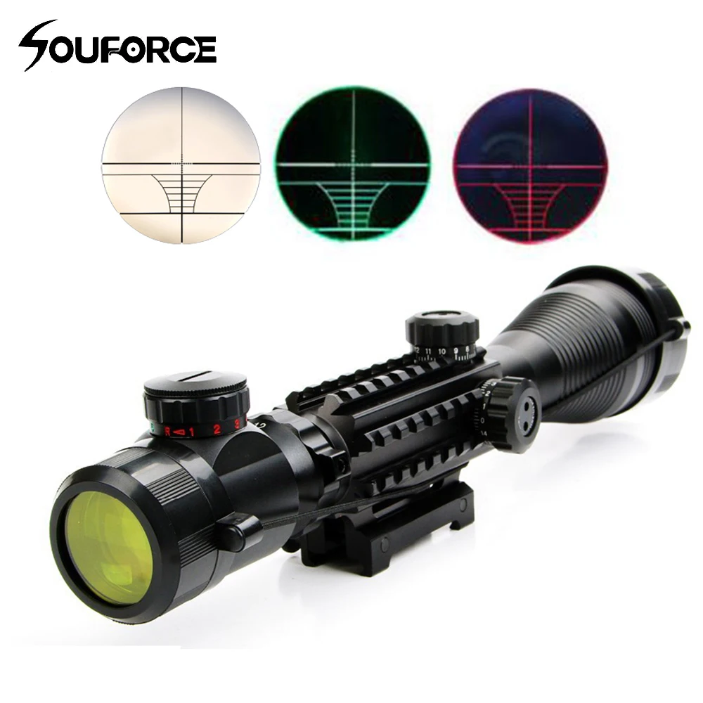 

4-12X50 Optical Rifle Scope Red Green Dual Illuminated Shockproof Scope fit For 20mm Rail Tactical Hunting