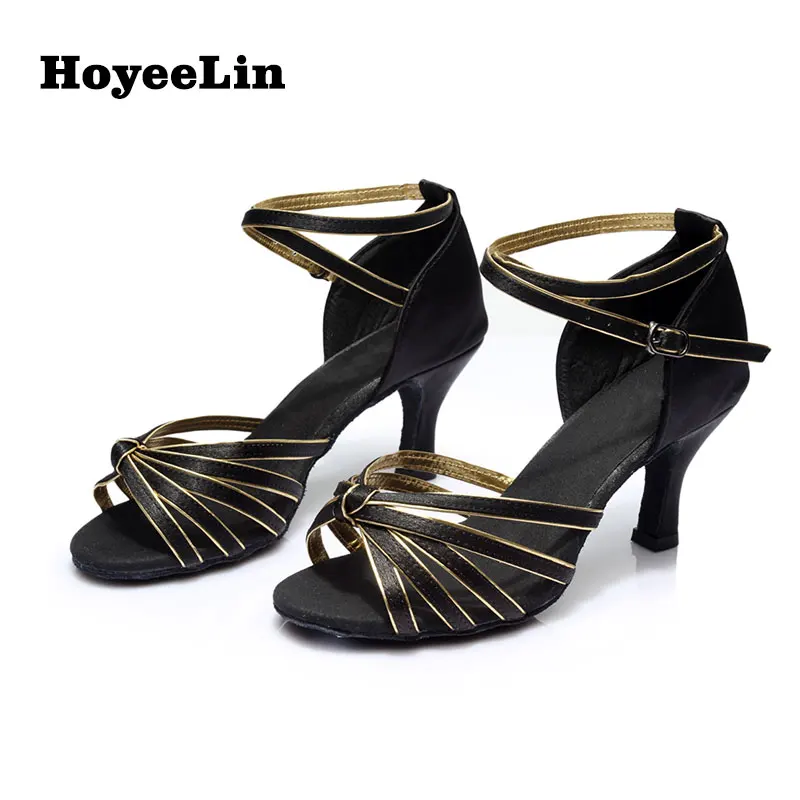 HoYeeLin/Женская обувь для танцев с открытым носком, Бальные вечерние туфли для латиноамериканских танцев сальса Румба, 13 цветов, на каблуке 7 см