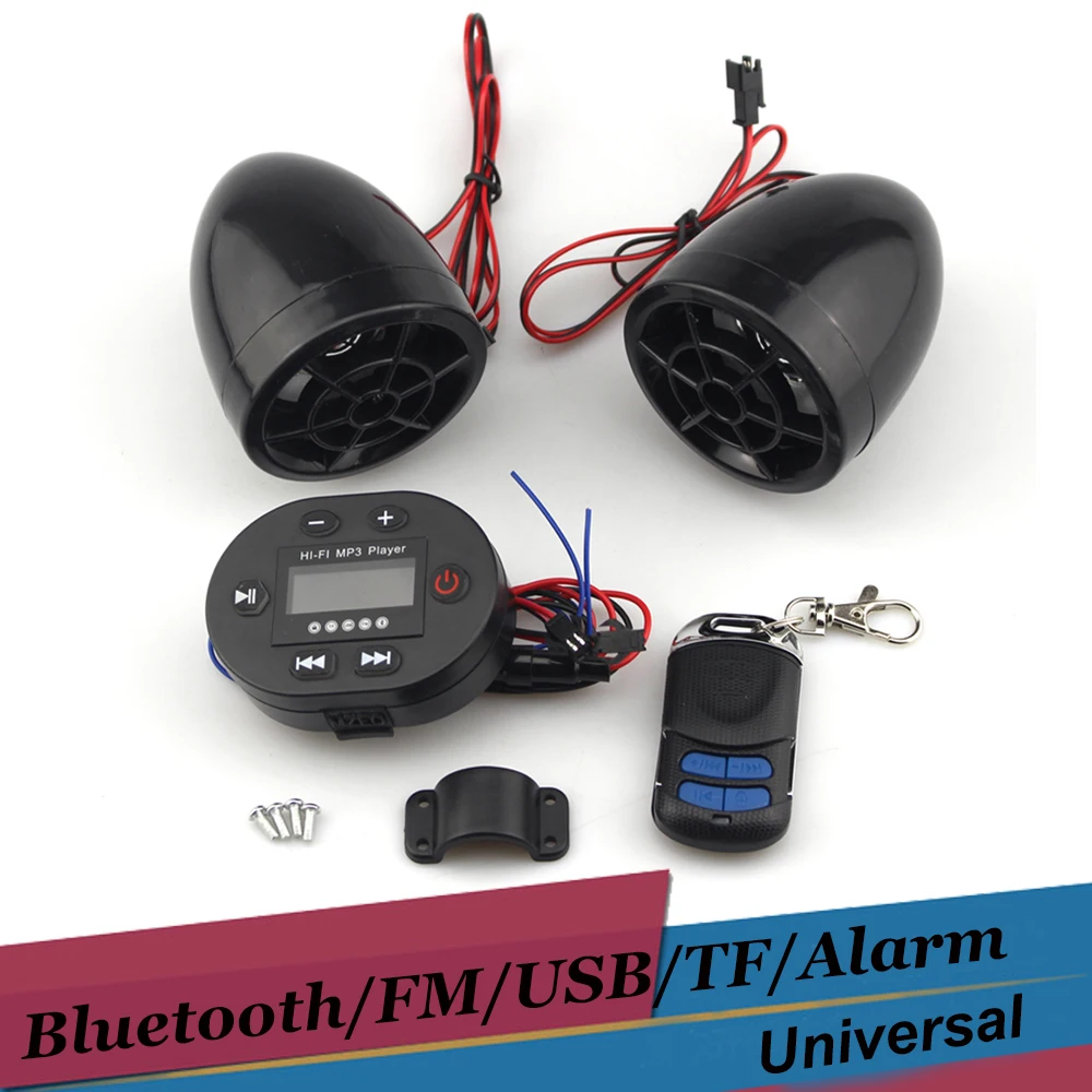 Waterproof Motorcycle Scooter Speakers Bluetooth Stereo Amplifier FM