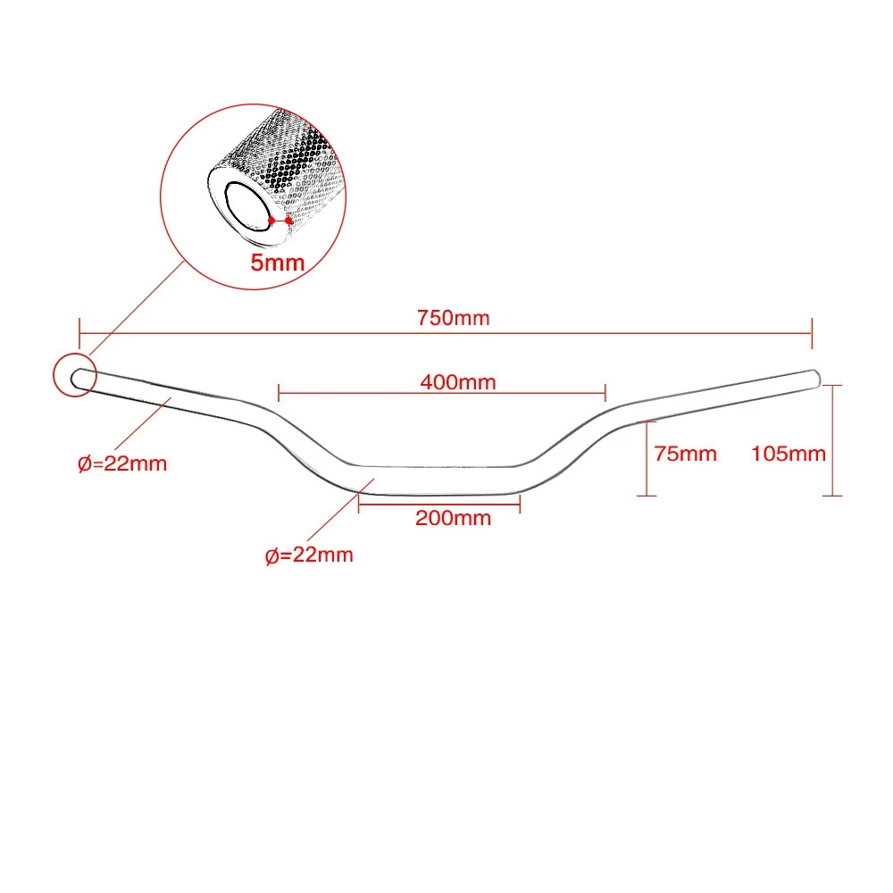 22 мм 75 см мото универсальная ручка бар МОТОЦИКЛ ЧПУ алюминиевый сплав велосипед ямы KTM Мотокросс руль для BMW f650 f800r