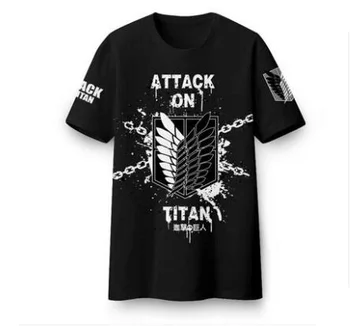 

High-Q Unisex Anime Attack on Titan Punk T-Shirt Short sleeve Shingeki no Kyojin Eren green T shirt Tee T-Shirt