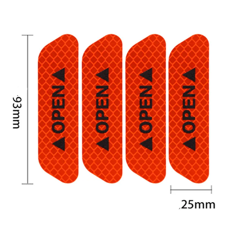 4 шт., открытая наклейка на дверь автомобиля, светоотражающая лента, Предупреждение ющая наклейка, наклейка на велосипед Pegatinas Automovil Coche Araba Aksesuar