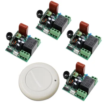 

New 220V 1CH Radio Wireless Remote Control Switch Receiver& Transmitter Learning Code Light Lamp LED ON OFF Output Adjusted