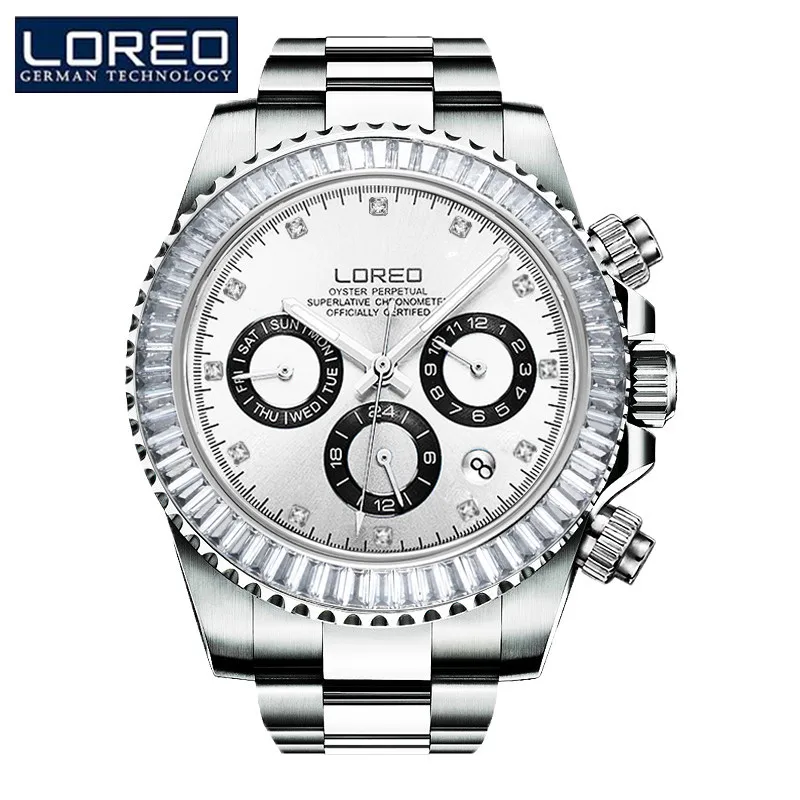 

LOREO watches men Calendar Tourbillon sapphire multiple functions Water Resist Mechanical Wristwatches Valentine's Day gift P05