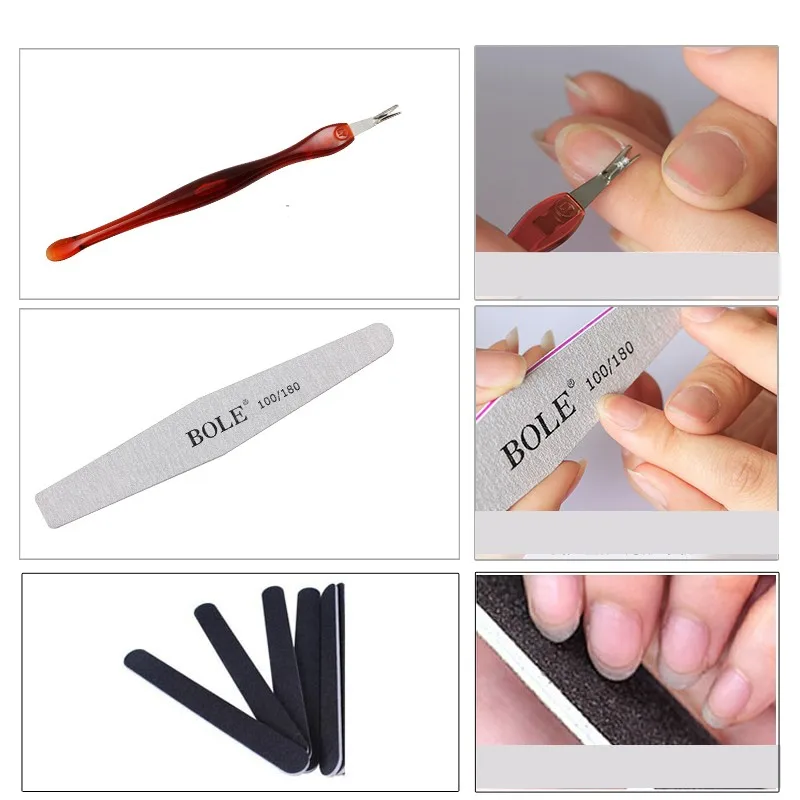 LKE 8 Pieces/lot Nail Art File Set Durable Buffing Grit Sand Block For Manicure Natural Nail Sponge