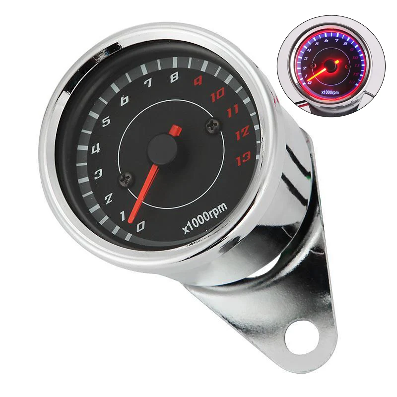 Motorcycle Tachometer LED Backlight Speedometer Tacho Gauge 13000RPM