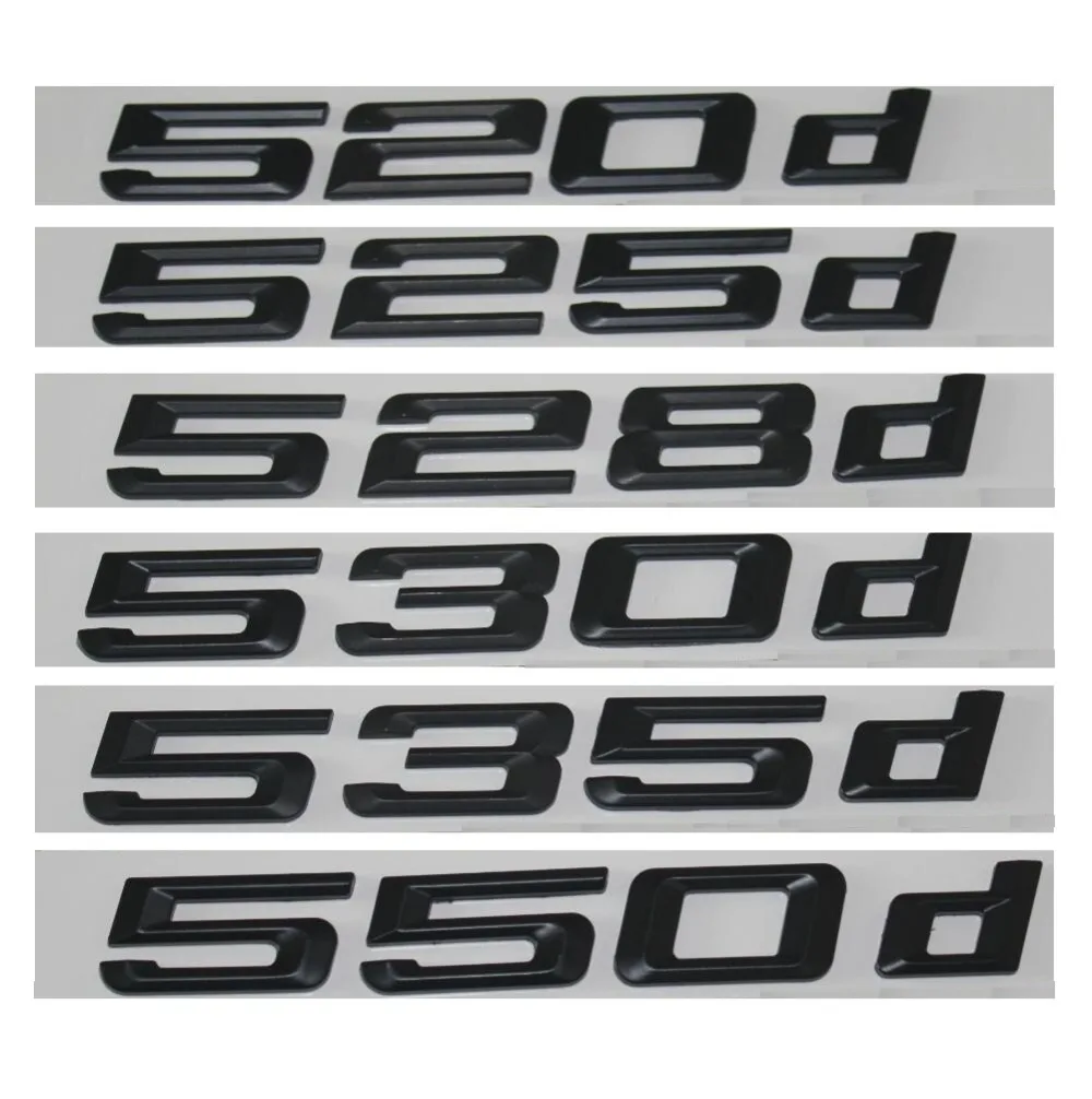 GLOSS BLACK BMW 530D REAR BOOT LETTER EMBLEM BADGE FOR 5 SERIES E60 E61 F10 F11