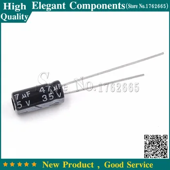 

50Pcs 35V 47UF 47UF 35V Aluminum Electrolytic Capacitor Size 5*11MM 35 V / 47 UF Electrolytic Capacitor