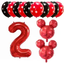 1 комплект, воздушные шары с изображением Микки Минни Маус, для детей, на день рождения, 1-й 2st, 30 дюймов, воздушные шары для детского душа, украшения для дня рождения