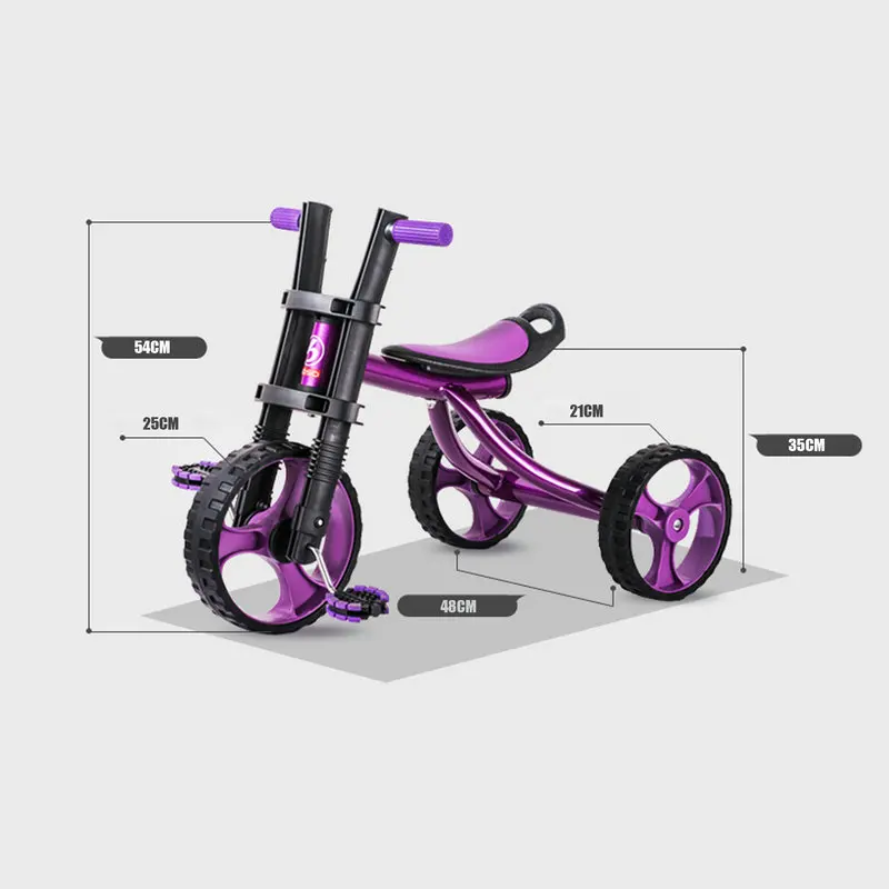 BOSO Simple Kids Tricycle withl PU Seat, Steel Frame Kids bicycle, Adjustable Seat children trike