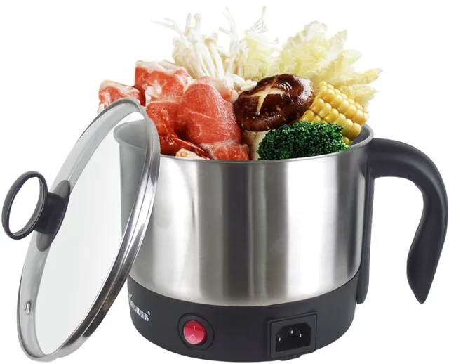 1.2L Stainless Steel Electric Cooking Pot With Separable Basein