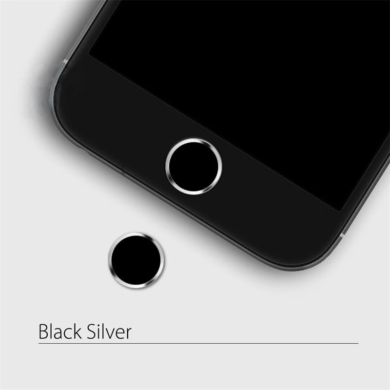 Для iPhone кнопка домой наклейка Touch ID протектор для iPhone 5S 5 se 4 6 S 6s 7 Plus 8 5SE чехол Роскошный Алюминиевый чехол для телефона - Цвет: black silver