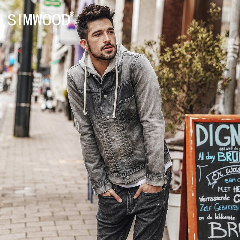 Simwood 2019 Musim Gugur Baru Jaket Denim Pria Fashion Slim Fit Jeans  Kasual Mantel Warna Gelap 100% Kapas Vintage Jaket NK01700|denim jacket  men|fashion jacket menjacket fashion men - AliExpress