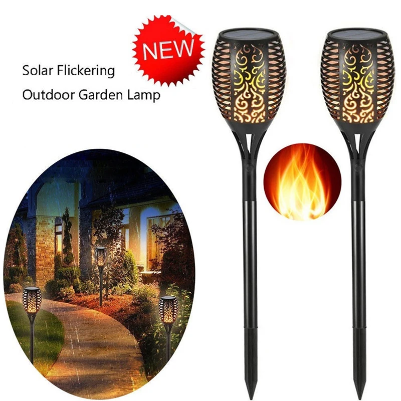 

51LED Mpow 2 Pack Solar Torch Light Flame Solar Lamp IP65 Waterproof Durable Dancing Flickering Outdoor Path Lights Lawn Lamp