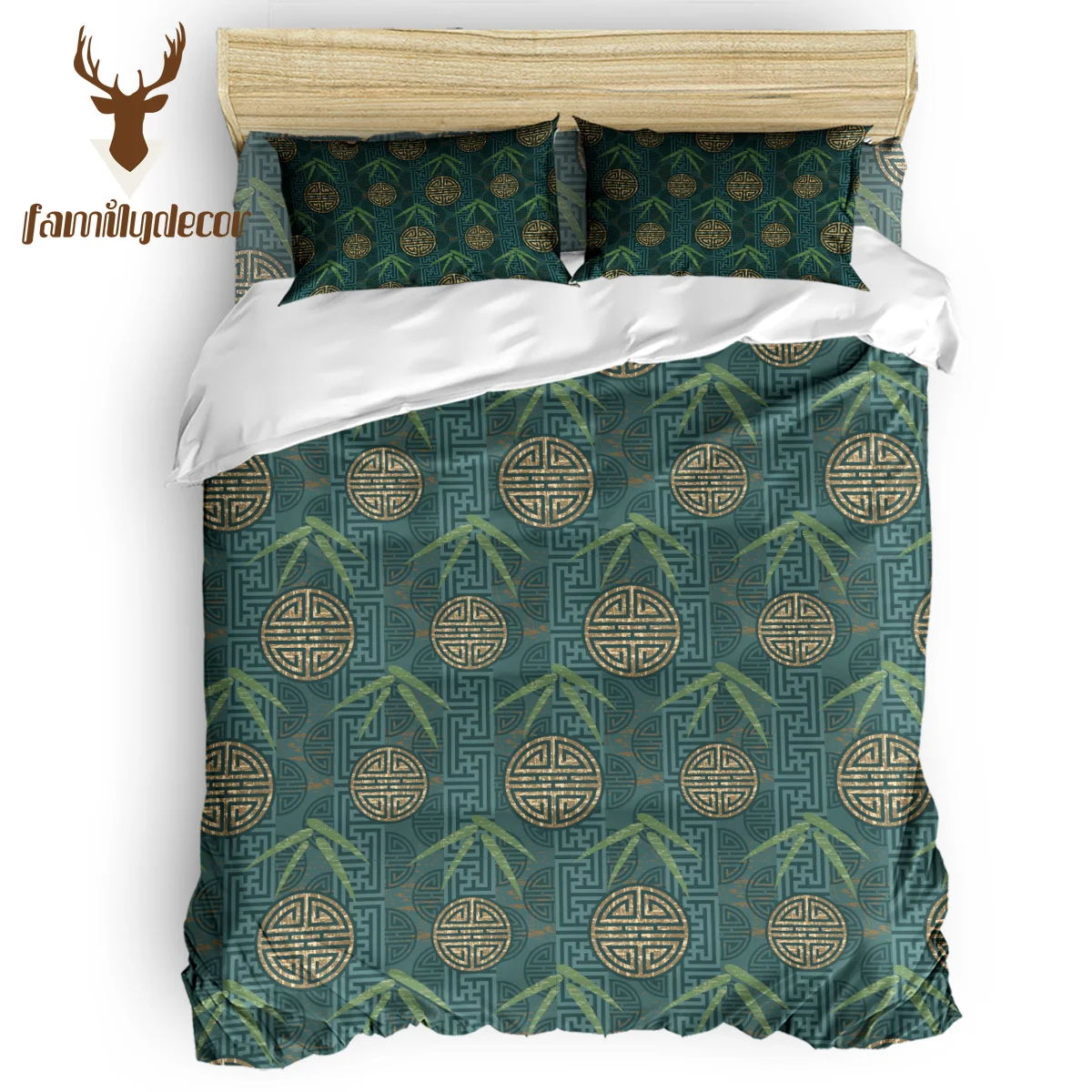 

FamilyDecor Green Pattern Bedding Set Luxury Comforter Bedding Sets 3D King Size Red Blue Cotton DHL Free Shipping
