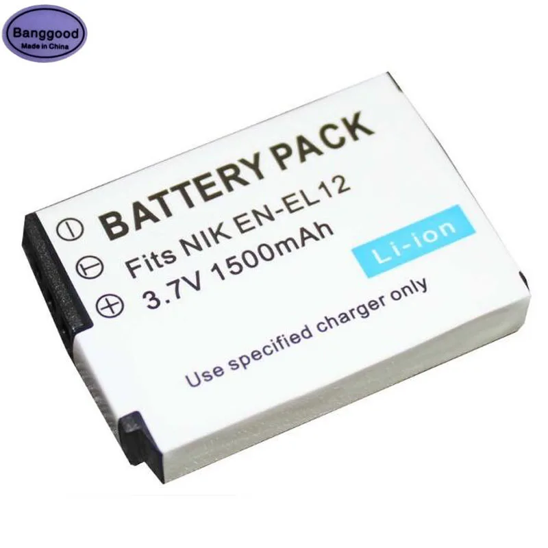 3.7V 1500mAh EN EL12 EN EL12 ENEL12 Camera Battery for Nikon CoolPix