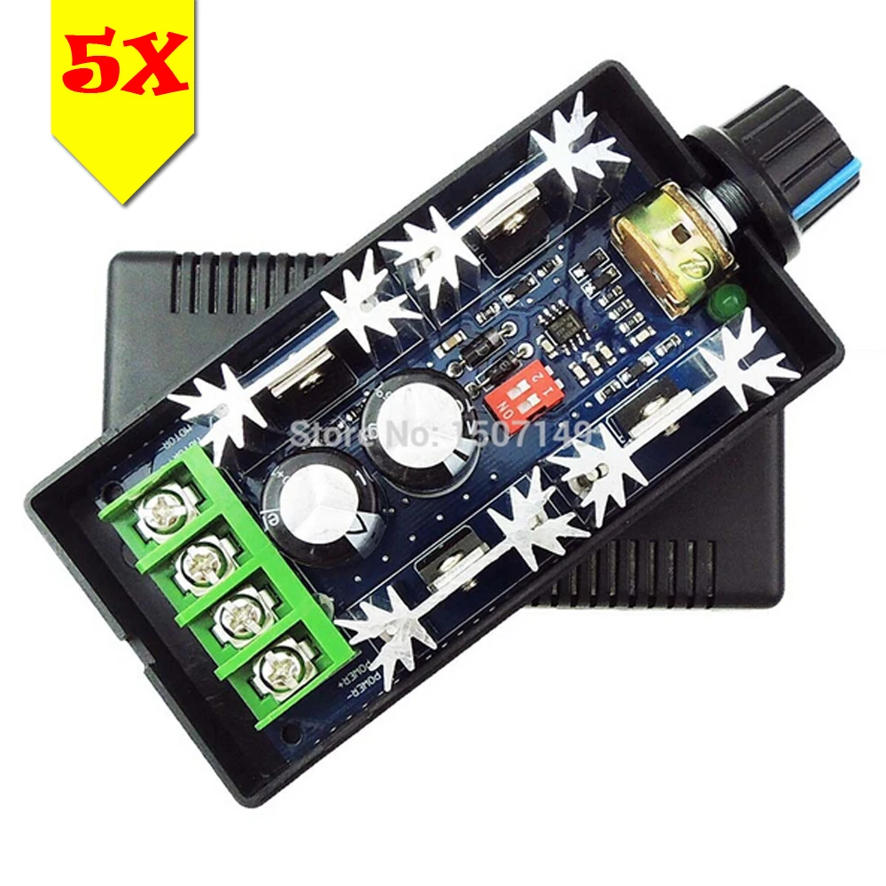 

Unique Goods -5pcs/lot PWM DC Motor Speed Controller Adjustable Variable Speed Switch Regulator Driver 12V 24V 36V 48V 40A(max)