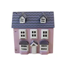 1/12 кукольный домик Миниатюрный романтический фиолетовый маленький деревянный домик