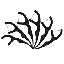 Бамбуковый древесный уголь зубная нить Teethpick глубокий Чистый инструмент для зубов бамбуковый уголь Высокая Адсорбция сильный растяжение нить зубная наклейка