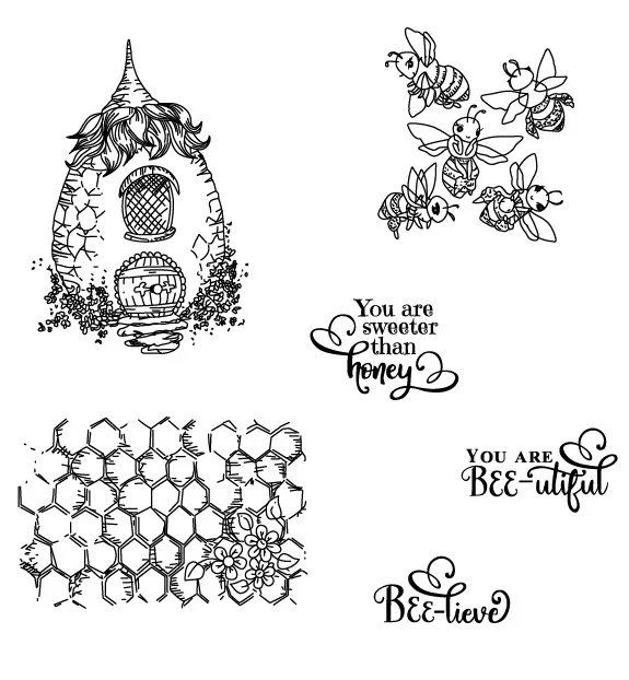 

Hive/Transparent Clear Stamps for DIY Scrapbooking/Card Making/Kids Christmas Fun Decoration Supplies