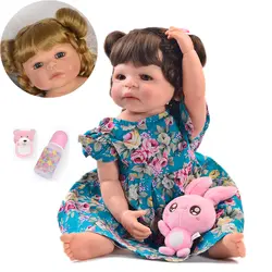 KEIUMI 23 дюймов модные гиперреалистичный девушка куклы полное тело силиконовые Реалистичная Детская кукла «Принцесса» для очки-детский