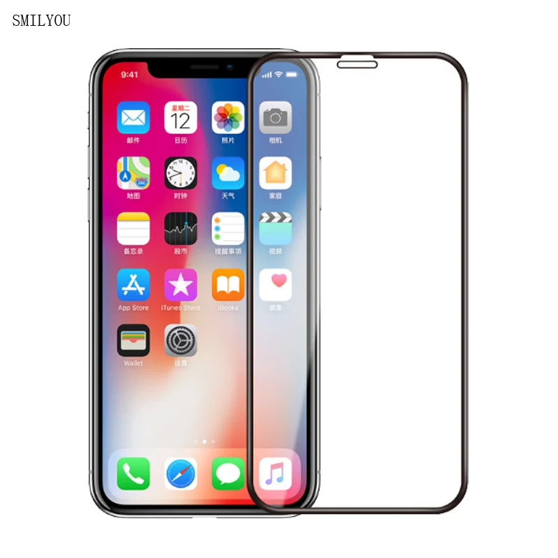 

SMILYOU 5D Curved Edge Full Cover Screen Protector Film For iphone X 8 7 6S 6 Plus 8 Plus x new 3D Coverage Tempered Glass Guard