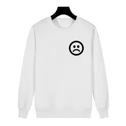 Толстовка, осень-зима женская одежда Хип Hp Harajuku карман печати Crewneck Толстовки грустное лицо забавные толстовки флис топы