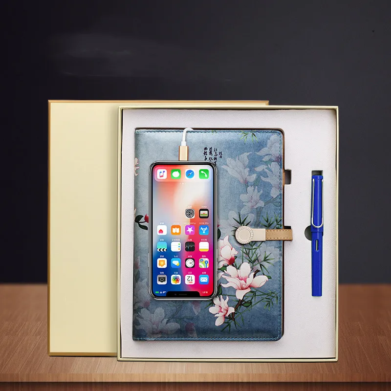 

Power Bank Multifunctional Mobile Power Charging Notebook Office Business Gift Set With U-disk A5 Looseleaf Notebook