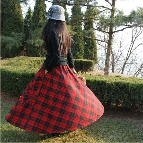 Los años 70 cuadros Maxi de los años 70 de 70 larga faldas lana|long wool skirt|plaid skirtwool skirt AliExpress