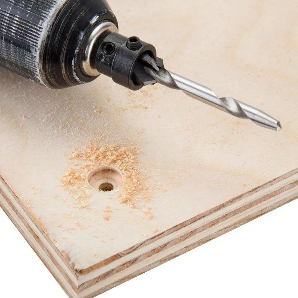 7Pcs 3 in 1 Counter sinking Drill Bits Countersink Drill Bit Set with