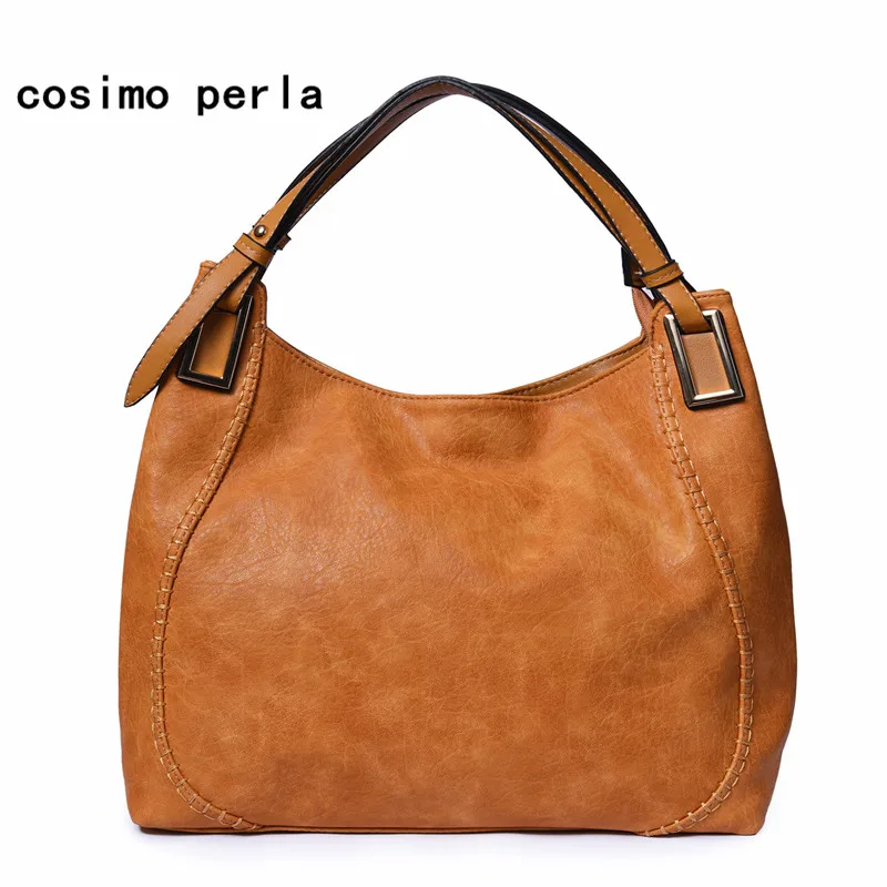 

Fashion Women Shoulder Bags Vintage Large Tote Bags Hobos Female Solid Handbags Luxury Designer Causal Leather Crossbody Bag sac