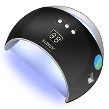 SUNUV UV LED Nail Lamp 48W Black Gel Dryer For Polish Nails Double UV Light Drying Nail Lampe Smart Manicure Tool