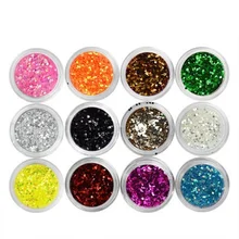 one piece 12 Color Large sequins Glitter UV Nail Gel Acrylic Polish styling nail tools makeup gel nail polish nails art M671