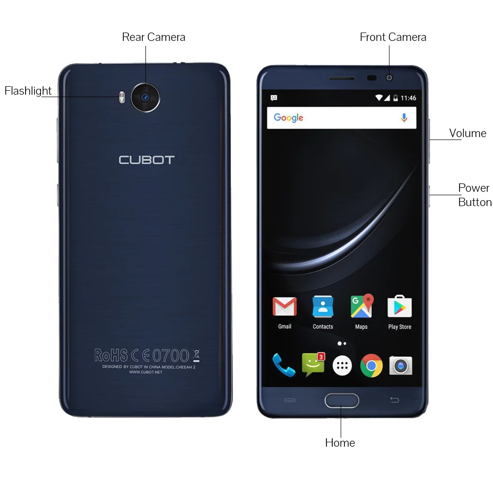 Cubot Cheetah2 MT6753 Восьмиядерный 5," высокое разрешение, распознавание отпечатка пальца Campass+ гироскоп 3 ГБ+ 32 Гб телефон