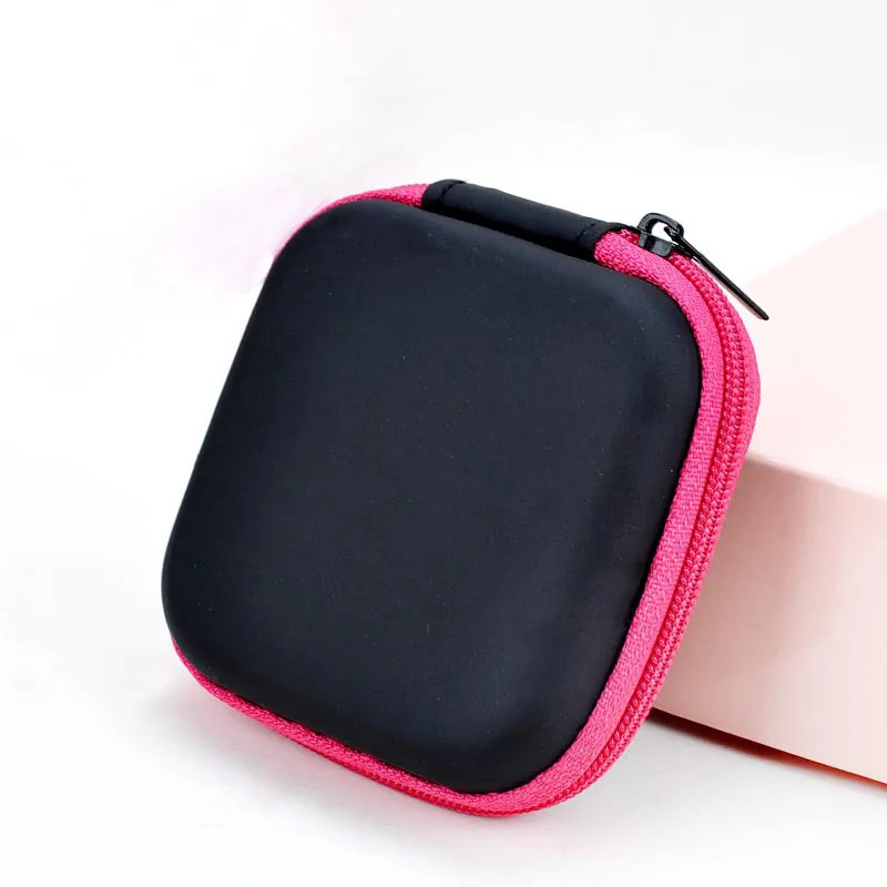Яркие цвета EVA мини-кошелек для монет держатель гарнитуры наушники Органайзер сумки подарки дети мальчик девочка монеты ключ маленькие кошельки - Цвет: Hot Pink